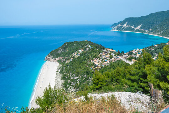 Panorama of Lefkada near Milos beach, Ionian Islands, Greece