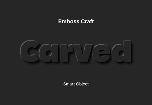 Matte Black Emboss Text Effect