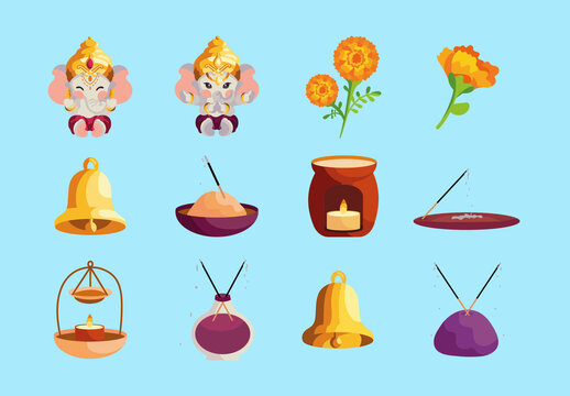 Diwali Collection Illustration Set