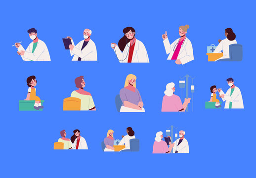 Doctor Care Illustration Set