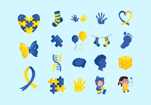 Down Syndrome Illustration Set