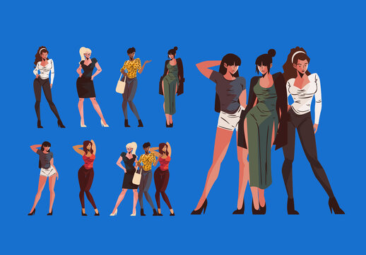 Fashion Women Character Set