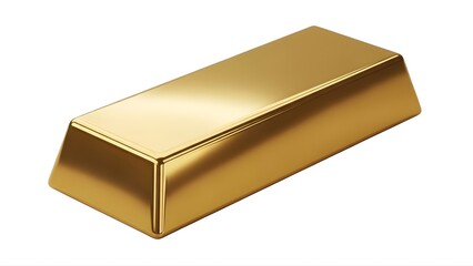 A shiny gold bar on transparent background