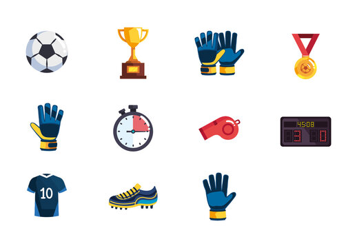Soccer Items Illustration Set