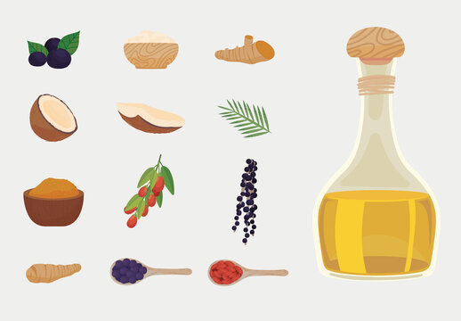 Superfoods Illustration Design Set