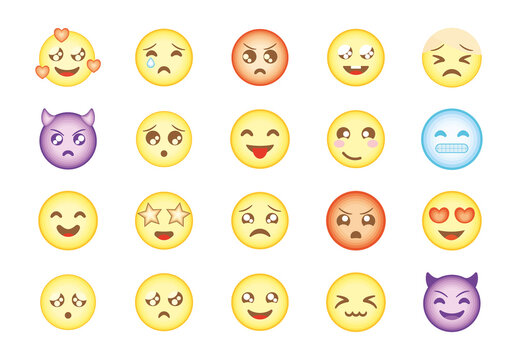 Cute Emoji Face Set
