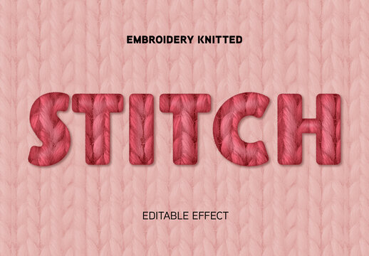 Embroidery Knitted Text Effect