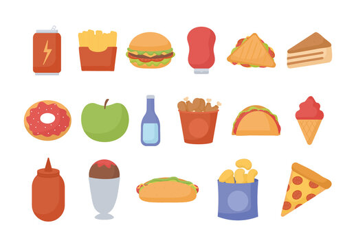 Fast Food Illustration Set