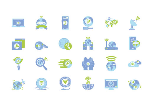 Global Network Illustration Set