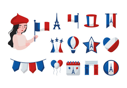 France Symbols Illustration Set