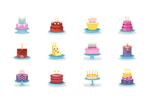 Birthday Cake Illustration Set