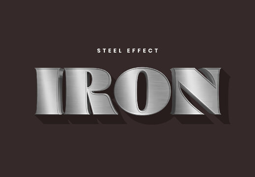 Iron Brushed 3D Steel Text Effect