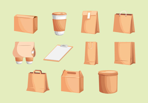 Mockup Packages Illustration Set