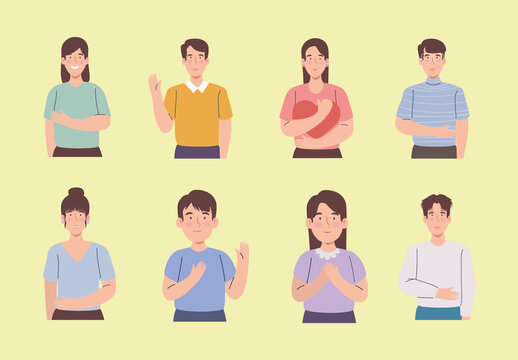 Young People Illustration Set