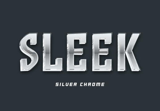 Outline Silver Chrome Text Effect