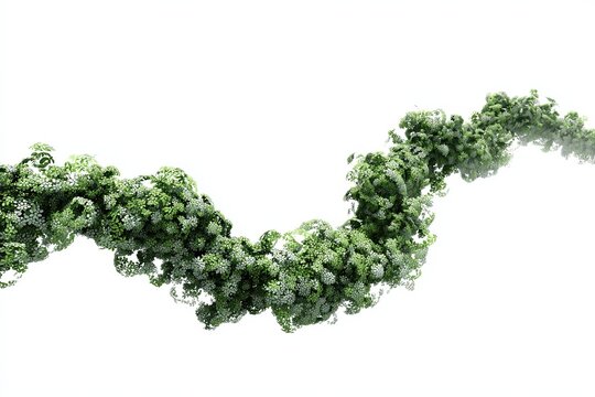 A vibrant, lush botanical garland, its intricate details in sharp focus, unfurls gracefully against a backdrop. Its freshness and vivid colors.