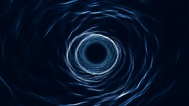 An Energetic Swirling Vortex Opening Into Abyss Featuring Luminous Streaks And Rotating Flow