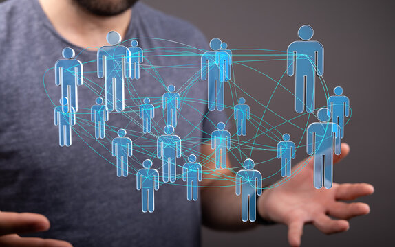 Conceptual image of a network of people connected representing community, communication and global connections. Ideal fo