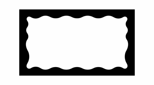 Wavy edged black rectangular frame.