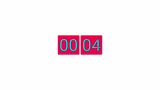 Ten second countdown timer animation from 10 to 0 seconds on transparent background in 4k, 10 seconds countdown timer with alpha channel, 10sec countdown video animation