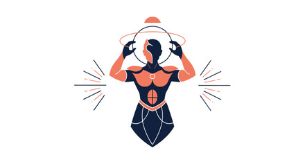 Cosmic Being with Halo and Geometric Ornaments © atha_lintar