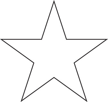 A simple line drawing of a five pointed star shape