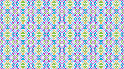 Dense Neon Tribal Geometric Mosaic Seamless Pattern