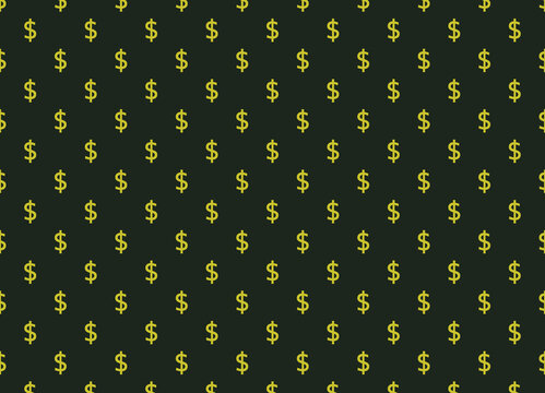 Seamless dollar sign pattern on dark background