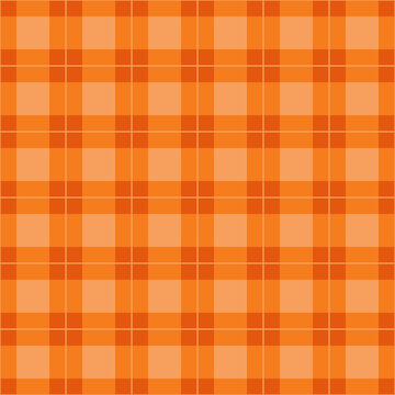 Monochrome Orange Tartan Plaid Fabric Design Seamless Pattern vector illustration
