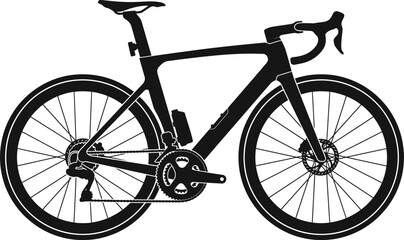 Fototapeta premium Road Racing Bicycle Side View Silhouette Vector Icon for Cycling Sport and Professional Bike Design