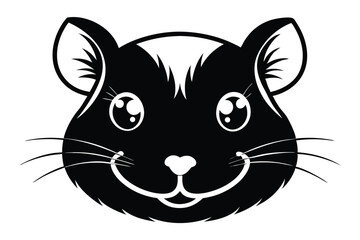 Obraz premium hamster head silhouette line art vector illustration with a white background
