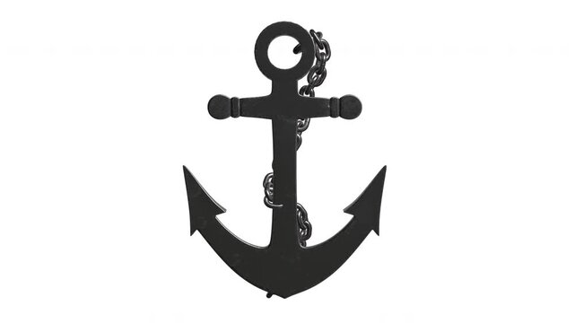 3D animation of sea anchor with chain