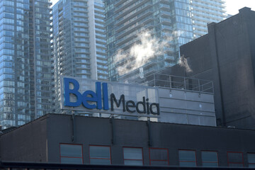 Naklejka premium Bell Media sign at 299 Queen St W, Toronto