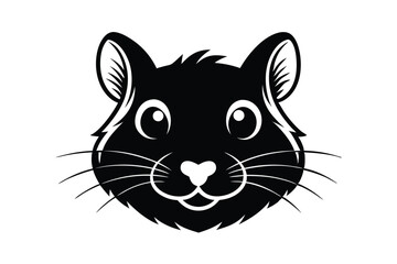 Obraz premium hamster head silhouette line art vector illustration with a white background