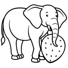 Fototapeta premium Elephant-yam-illustration-vector-design 