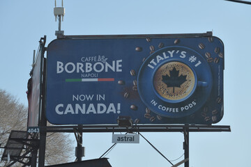 Naklejka premium rooftop billboard for Borbone coffee in Toronto