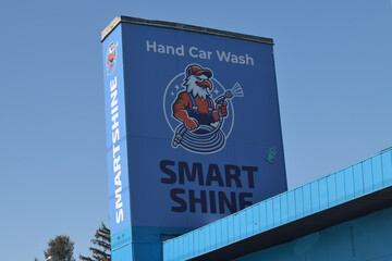 Naklejka premium big sign outside Smart Shine Hand Car Wash & Detailing located at 364 O'Connor Dr, East York, Toronto