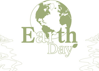 Fototapeta premium Stylized Earth Day illustration with the text 