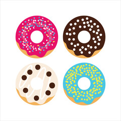 Fototapeta premium Donuts art dessert illustration image