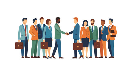 Business handshake team greeting vector illustration isolated © putri