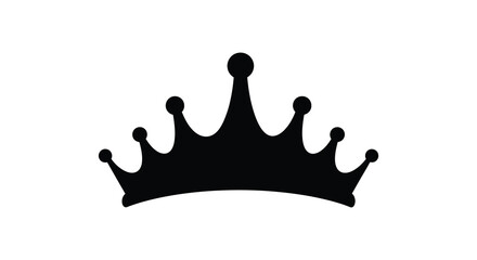A striking black silhouette depicts a majestic crown with ornate details and prominent spires silhouette high quality professional detailed © Nupur02