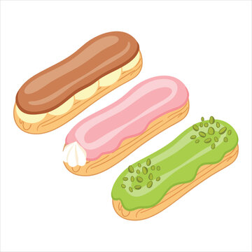 &Eacute;clair art dessert illustration image
