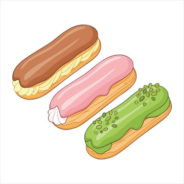 &Eacute;clair art dessert illustration image