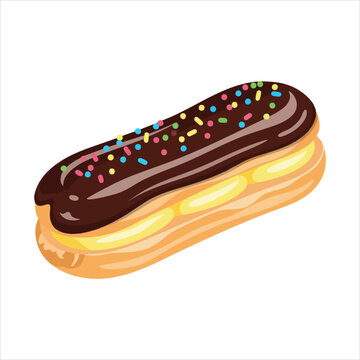 &Eacute;clair art dessert illustration image