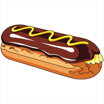 &Eacute;clair art dessert illustration image