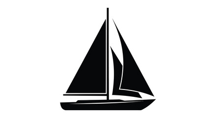 A striking black silhouette of a classic sailboat gliding across calm waters evoking a sense of freedom and adventure silhouette © Nupur02