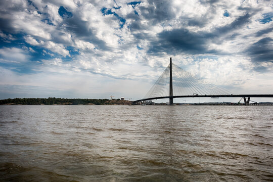 The Crown Bridges, a series of bridges across Helsinki coast connecting Helsinki to island of Laajasalo. HDR.