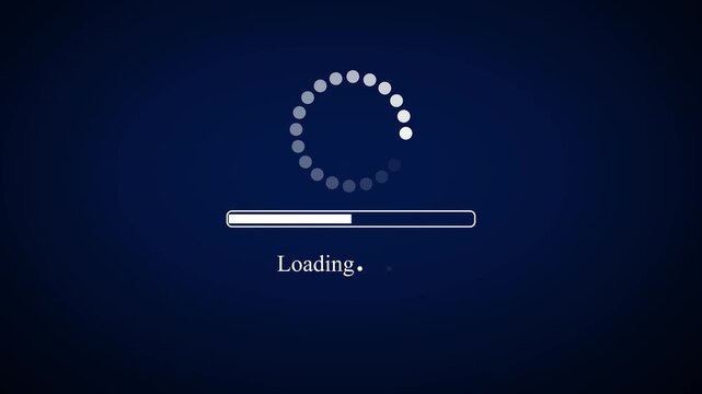 Loading progress bar with spinner on drake background &ndash; website buffering and processing concept.