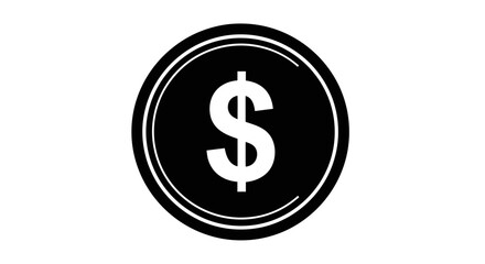 Obraz premium Dollar Coin Symbol on Black Background.