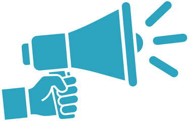 Obraz premium Hand holding megaphone making loud announcement